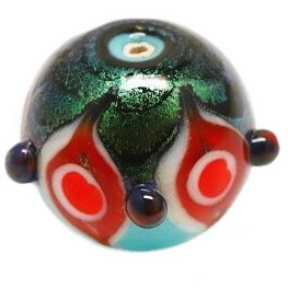 Modro-červená kulička, 21x25mm
