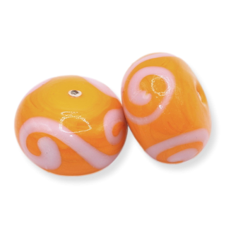 Oranžová rondelka, 23x16mm