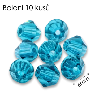 Tyrkysová sluníčka, 6mm (10ks)