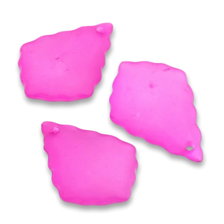 Růžová slzička matná, broušená, 22x15mm