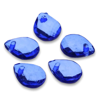 Modrá slzička, broušená, 10x8mm