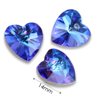 Modro-fialové srdíčko,14x14mm