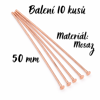 Růžové zlato, nýt, 50mm (10ks)