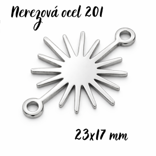 Slunce, nerezová ocel 201, 23x17x1mm