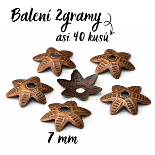 Měděný kaplík-hvězda, 7mm (2g/asi 40ks)