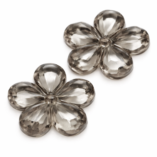 Šedý, broušený květ, 20x4mm