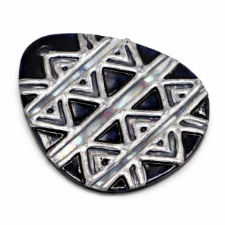 Perleťová slza s malbou, 35x29mm