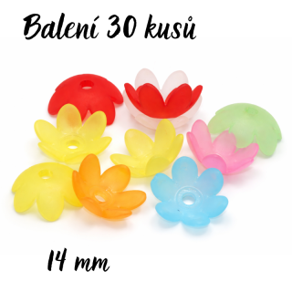 Barevné, matné květy, 14mm (30ks)