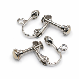 Platinové klipsy šroubovací, 17x13mm/pár