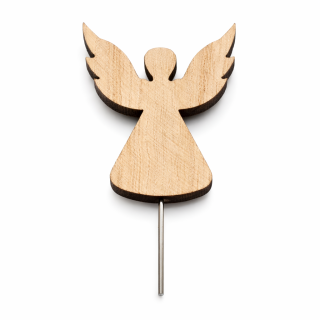 Dřevěný anděl – zápich do květináče 5 × 4 cm