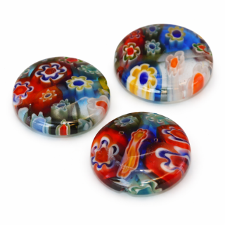 Barevné kolečko s květy, 14x3,5mm