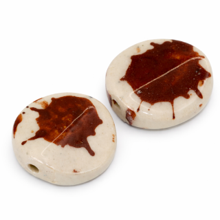 Béžové kolečko s kaňkou, 19x7mm