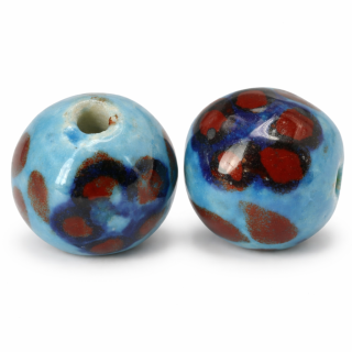 Modro-hnědá kulička 15x16mm