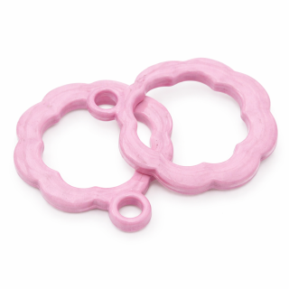 Růžový květ, broušené plošky, 28x33mm