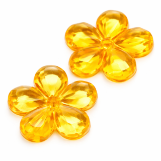 Oranžový, broušený květ, 20x4mm