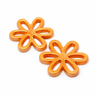 Oranžový květ, AB efekt, 31x5mm