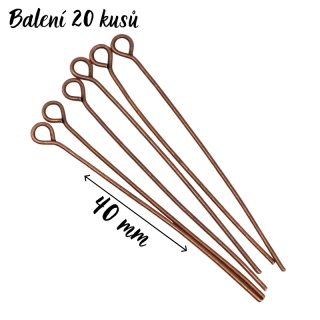 Měděná jehla, 40mm (20ks)