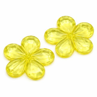 Žlutý, broušený květ, 20x4mm