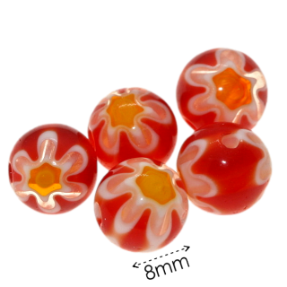 Červená kulička, 8mm